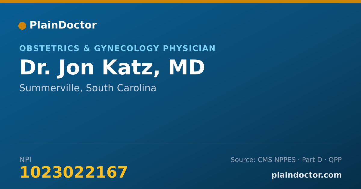 Shareable card for Jon Katz, MD - Obstetrics & Gynecology Physician, Summerville, SC