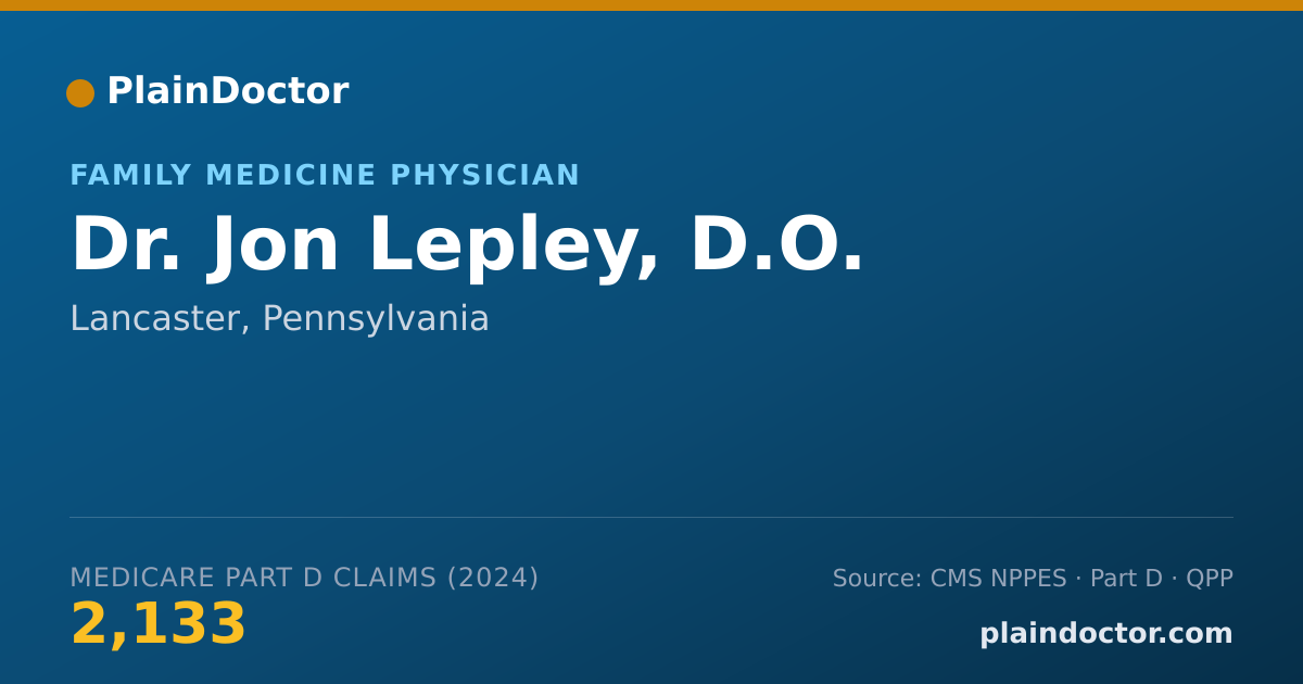 Shareable card for Jon Lepley, D.O. - Family Medicine Physician, Lancaster, PA