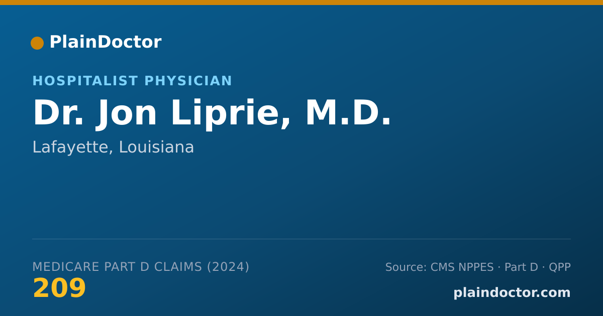 Shareable card for Jon Liprie, M.D. - Internal Medicine Physician, Lafayette, LA