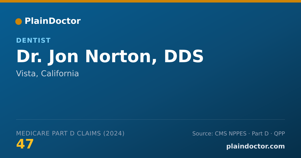 Shareable card for Jon Norton, DDS - Dentist, Vista, CA