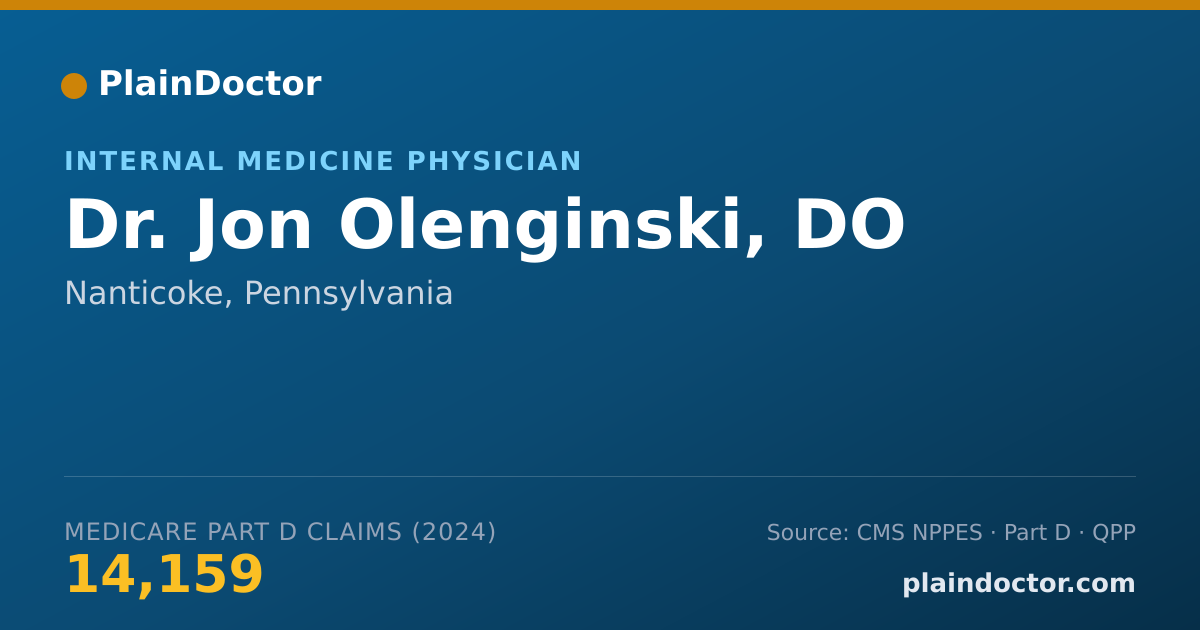 Shareable card for Jon Olenginski, DO - Internal Medicine Physician, Nanticoke, PA