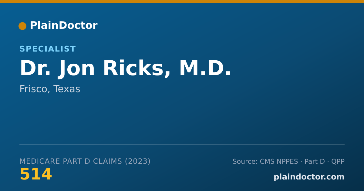 Shareable card for Jon Ricks, M.D. - Specialist, Frisco, TX