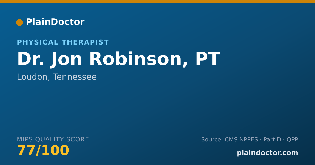 Shareable card for Jon Robinson, PT - Physical Therapist, Loudon, TN