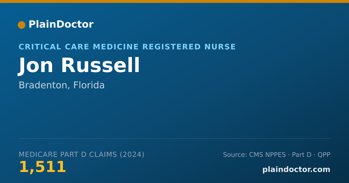 Shareable card for Jon Russell - Critical Care Medicine Registered Nurse, Bradenton, FL