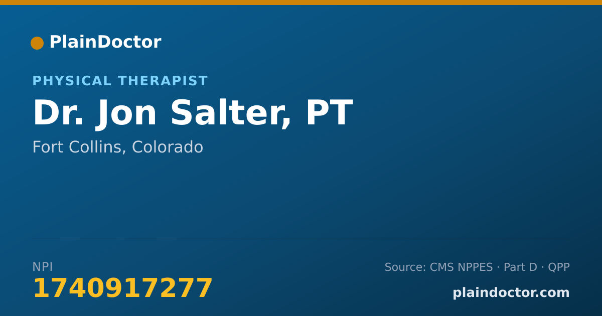 Shareable card for Jon Salter, PT - Physical Therapist, Fort Collins, CO