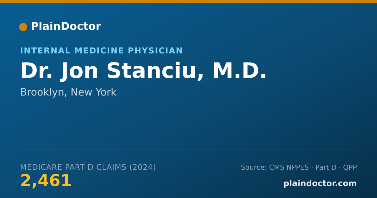 Shareable card for Jon Stanciu, M.D. - Internal Medicine Physician, Brooklyn, NY
