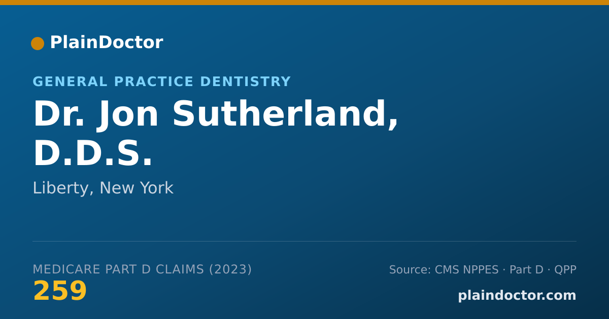 Shareable card for Jon Sutherland, D.D.S. - General Practice Dentistry, Liberty, NY
