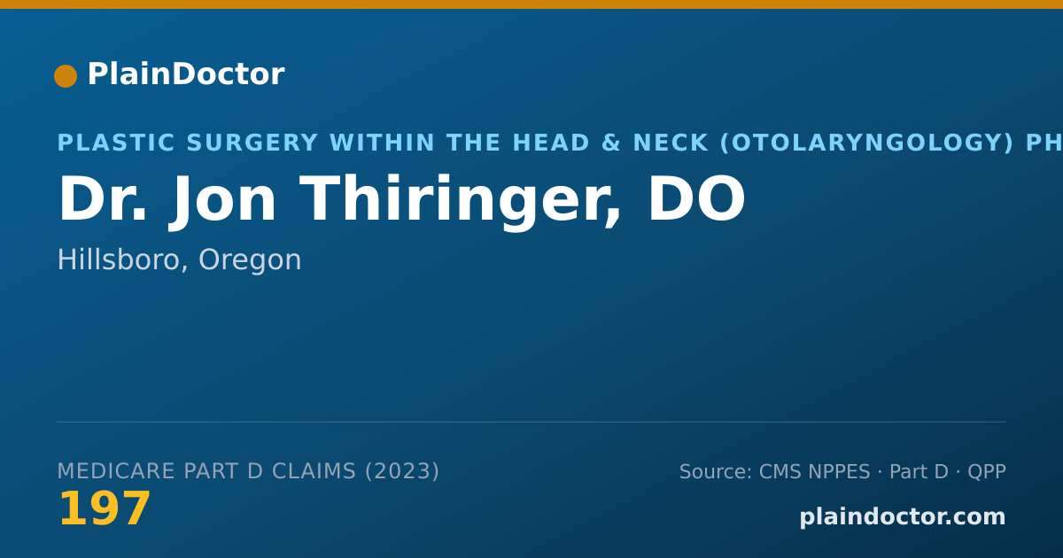 Shareable card for Jon Thiringer, DO - Plastic Surgery within the Head & Neck (Otolaryngology) Physician, Hillsboro, OR