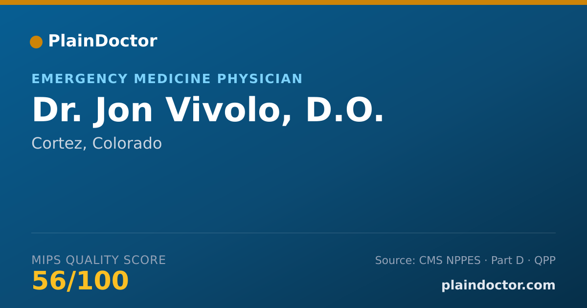 Shareable card for Jon Vivolo, D.O. - Emergency Medicine Physician, Cortez, CO