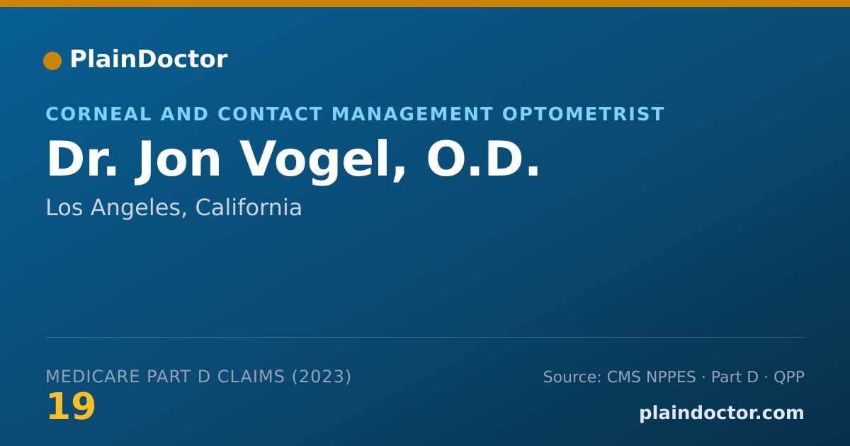 Shareable card for Jon Vogel, O.D. - Corneal and Contact Management Optometrist, Los Angeles, CA