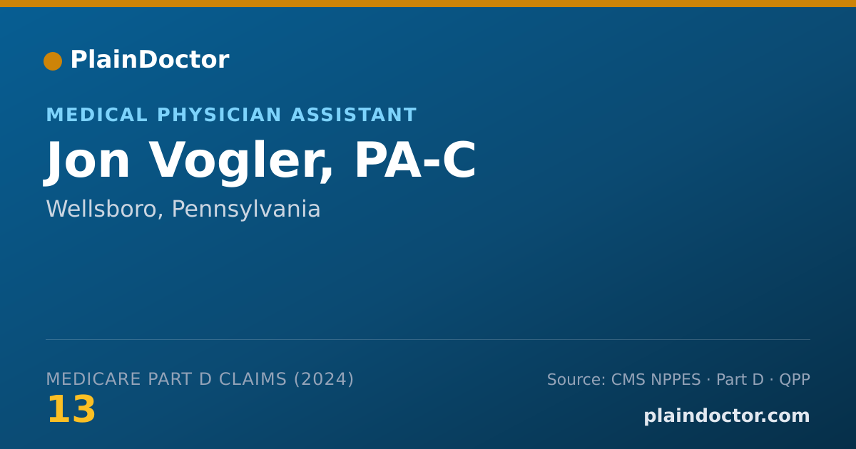 Shareable card for Jon Vogler, PA-C - Medical Physician Assistant, Wellsboro, PA