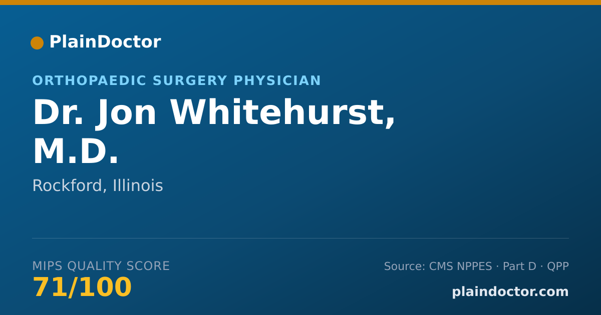 Shareable card for Jon Whitehurst, M.D. - Orthopaedic Surgery Physician, Rockford, IL