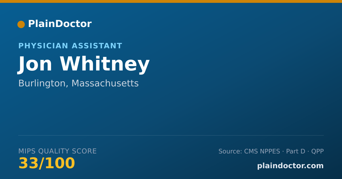 Shareable card for Jon Whitney - Physician Assistant, Burlington, MA