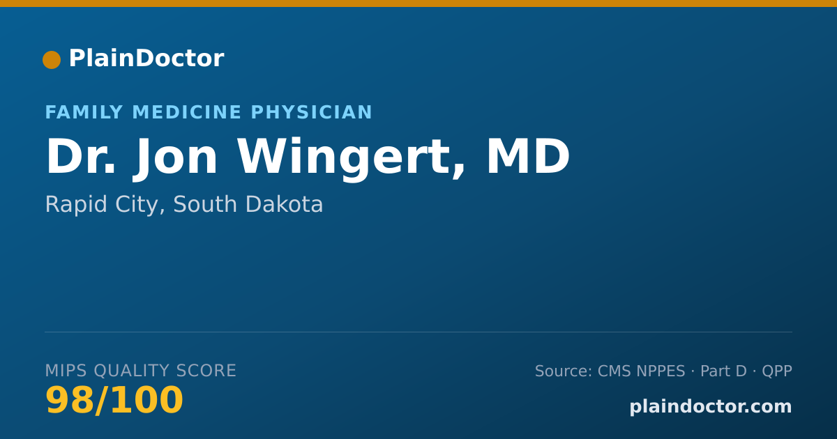 Shareable card for Jon Wingert, MD - Family Medicine Physician, Rapid City, SD