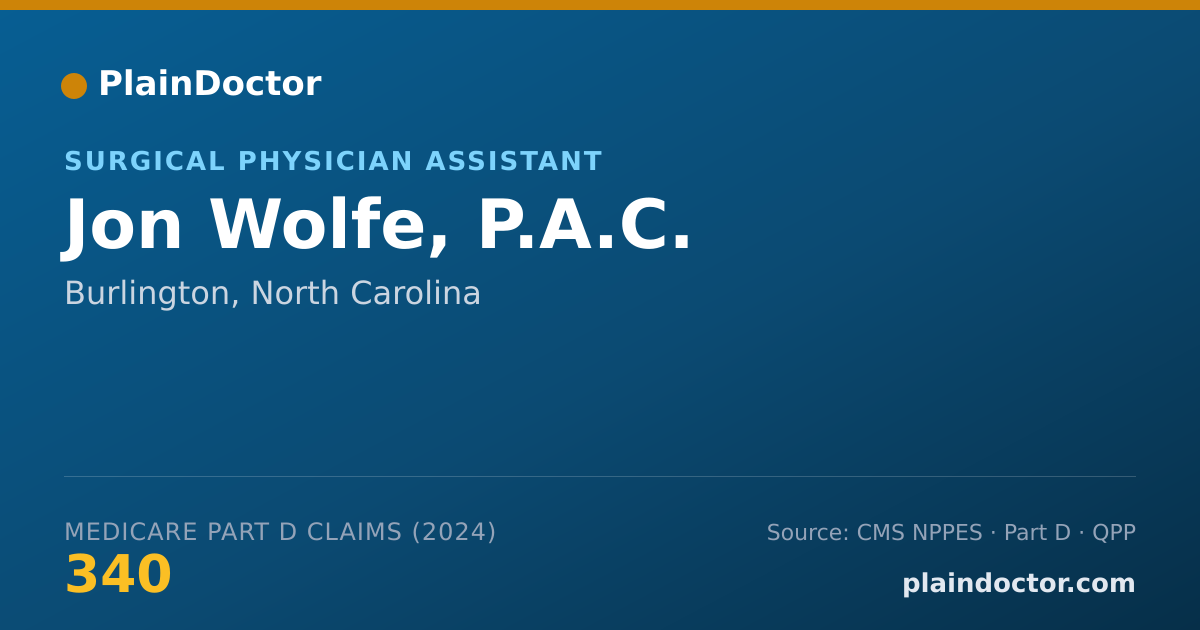Shareable card for Jon Wolfe, P.A.C. - Surgical Physician Assistant, Burlington, NC