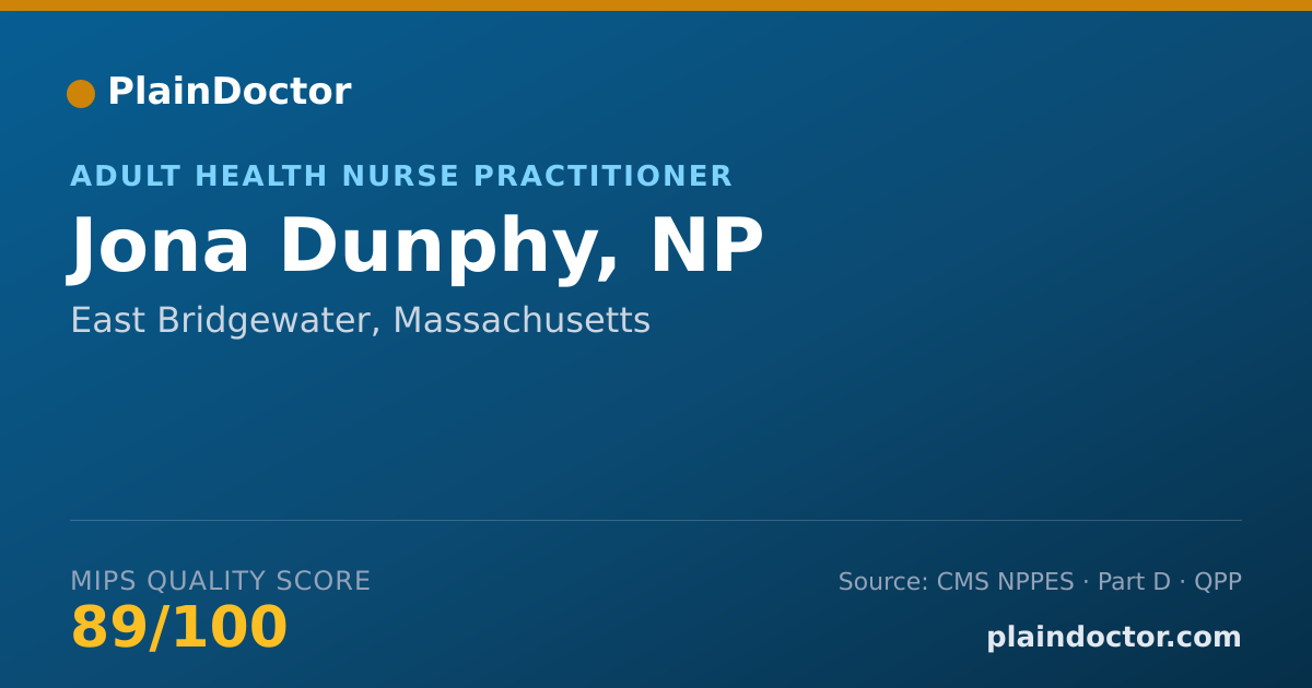 Shareable card for Jona Dunphy, NP - Adult Health Nurse Practitioner, East Bridgewater, MA