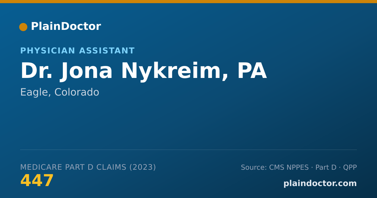 Shareable card for Jona Nykreim, PA - Physician Assistant, Eagle, CO