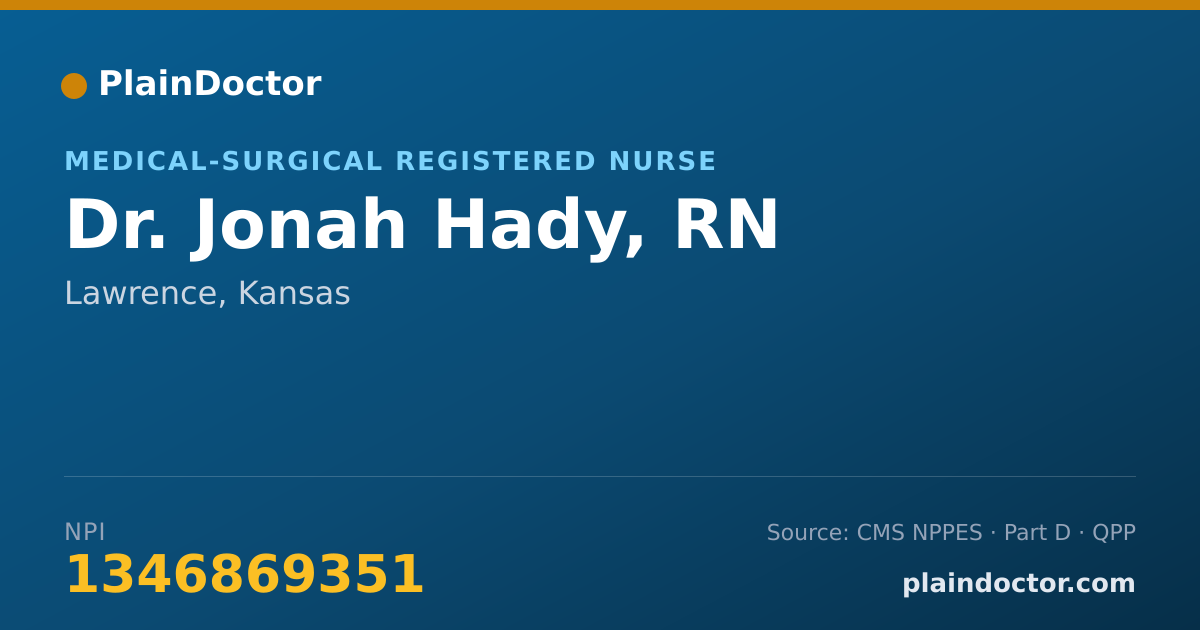 Shareable card for Jonah Hady, RN - Medical-Surgical Registered Nurse, Lawrence, KS