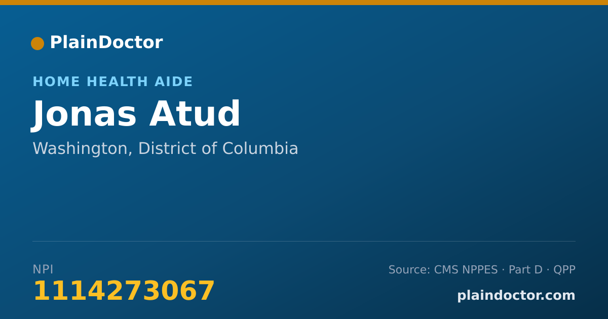 Shareable card for Jonas Atud - Home Health Aide, Washington, DC