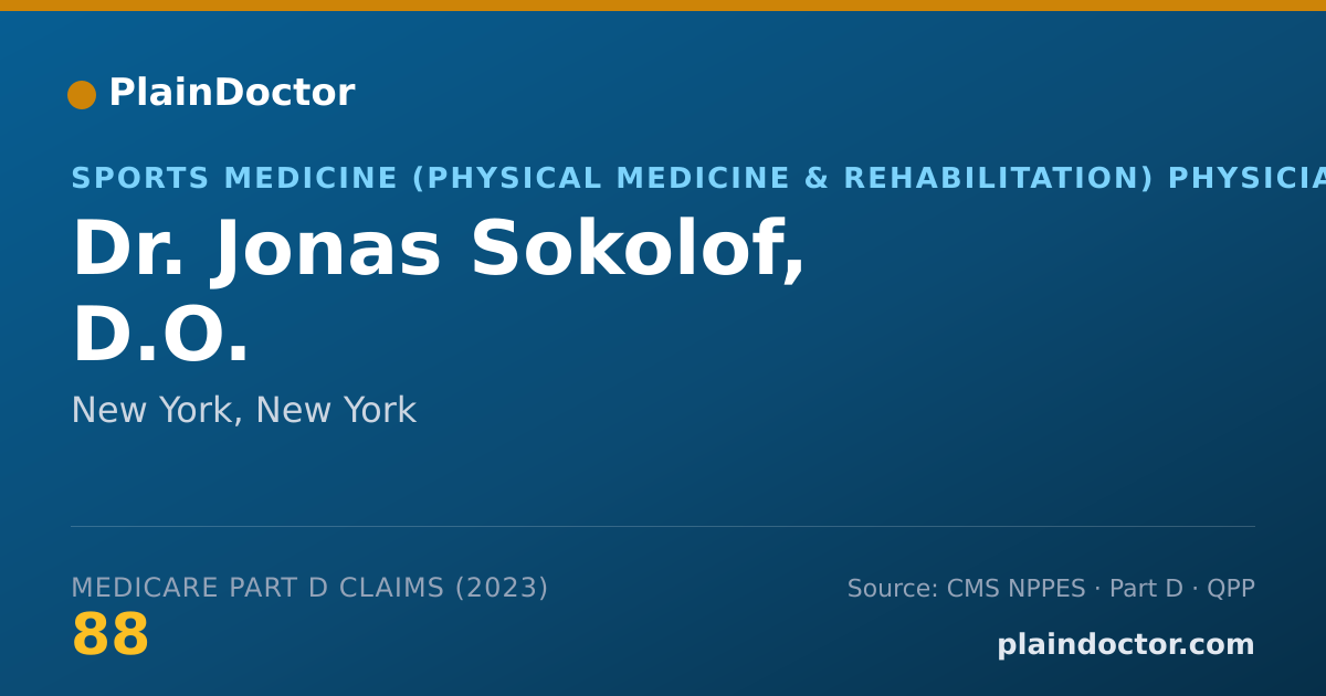 Shareable card for Jonas Sokolof, D.O. - Sports Medicine (Physical Medicine & Rehabilitation) Physician, New York, NY