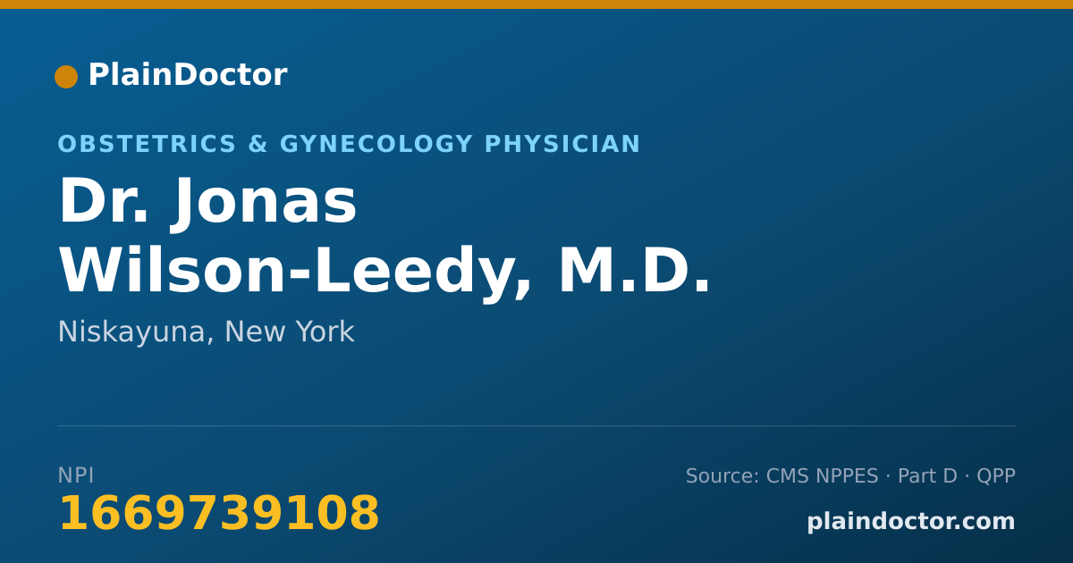 Shareable card for Jonas Wilson-Leedy, M.D. - Obstetrics & Gynecology Physician, Niskayuna, NY