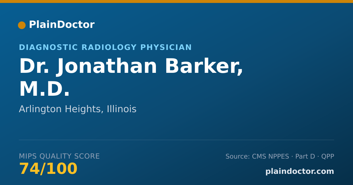 Shareable card for Jonathan Barker, M.D. - Diagnostic Radiology Physician, Arlington Heights, IL