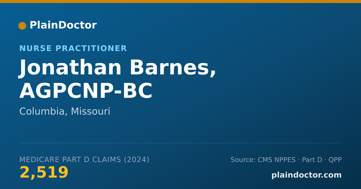 Shareable card for Jonathan Barnes, AGPCNP-BC - Nurse Practitioner, Columbia, MO