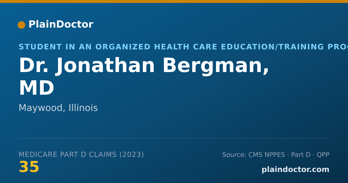 Shareable card for Jonathan Bergman, MD - Student in an Organized Health Care Education/Training Program, Maywood, IL