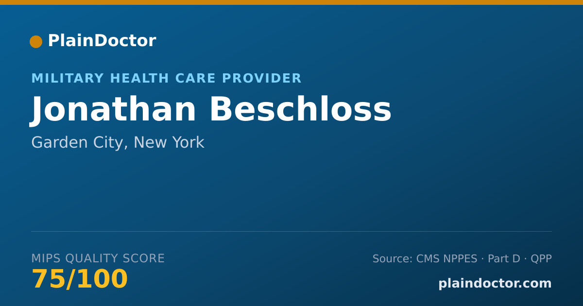 Shareable card for Jonathan Beschloss - Military Health Care Provider, Garden City, NY