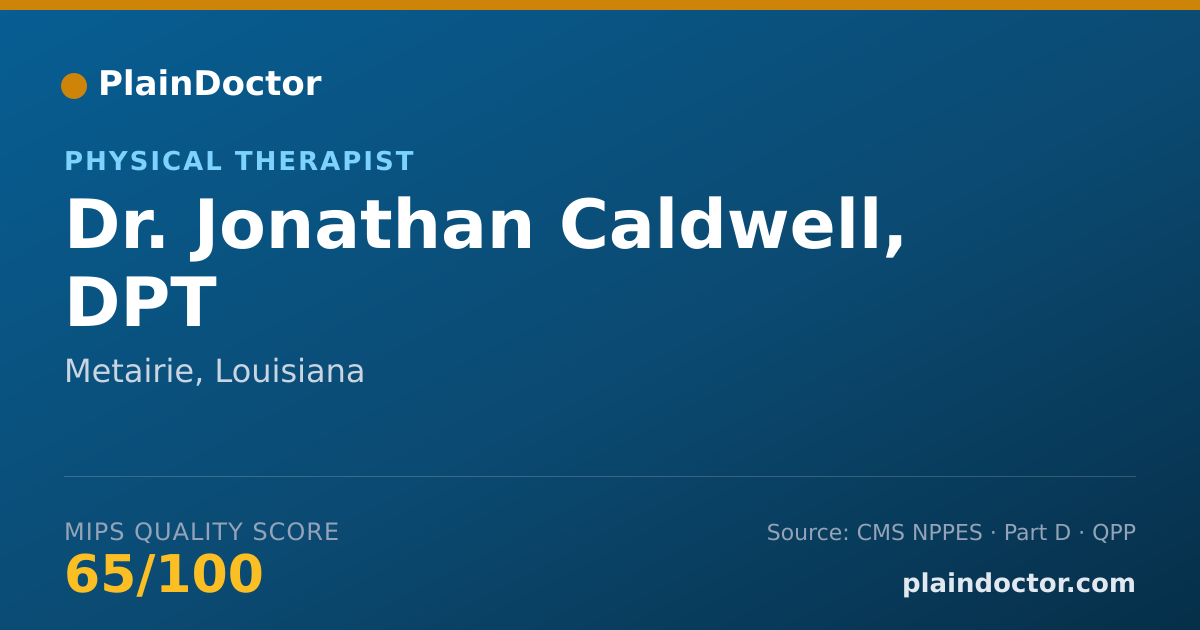 Shareable card for Jonathan Caldwell, DPT - Physical Therapist, Metairie, LA