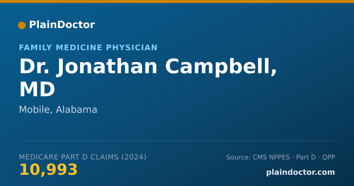 Shareable card for Jonathan Campbell, MD - Family Medicine Physician, Mobile, AL