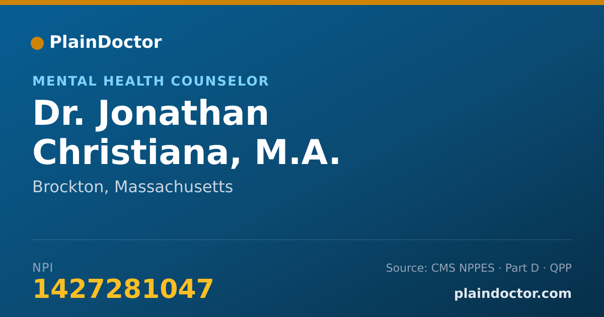 Shareable card for Jonathan Christiana, M.A. - Mental Health Counselor, Brockton, MA