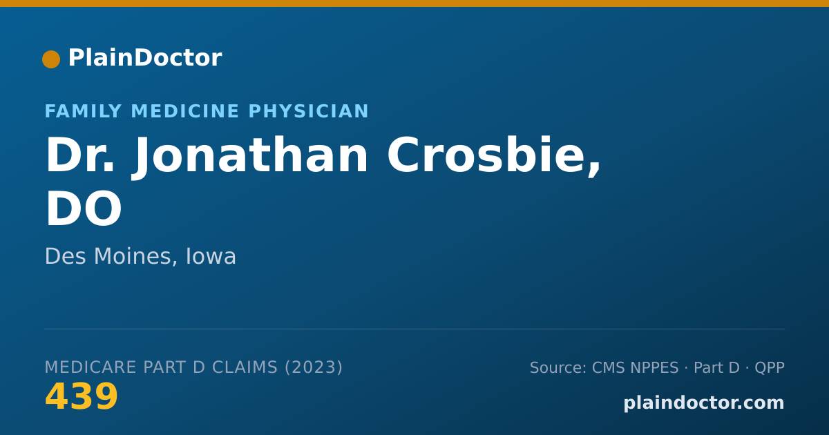 Shareable card for Jonathan Crosbie, DO - Family Medicine Physician, Des Moines, IA