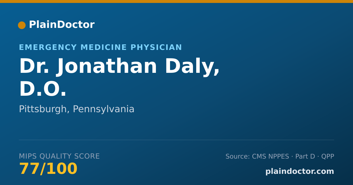 Shareable card for Jonathan Daly, D.O. - Emergency Medicine Physician, Pittsburgh, PA