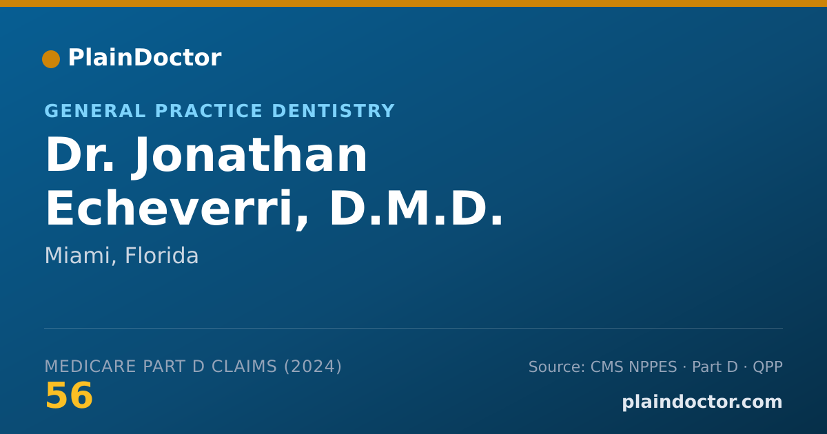 Shareable card for Jonathan Echeverri, D.M.D. - General Practice Dentistry, Miami, FL