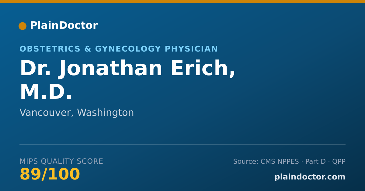 Shareable card for Jonathan Erich, M.D. - Obstetrics & Gynecology Physician, Vancouver, WA