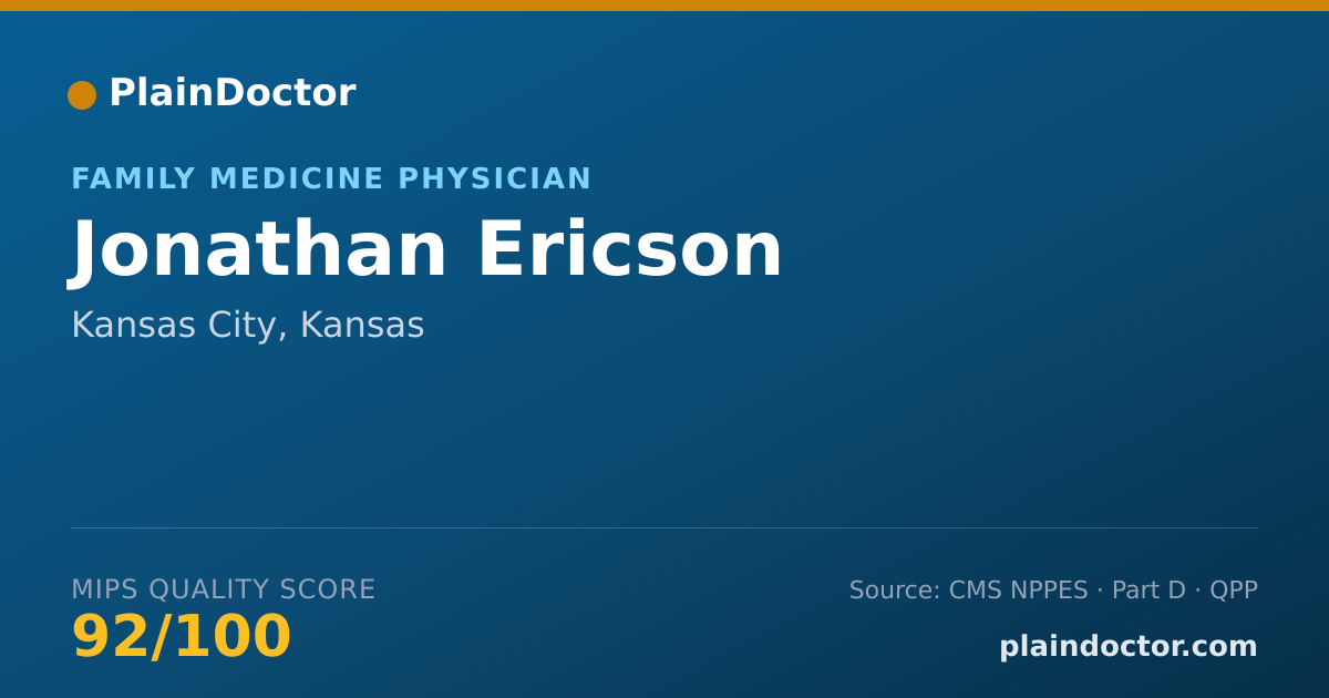Shareable card for Jonathan Ericson - Family Medicine Physician, Kansas City, KS