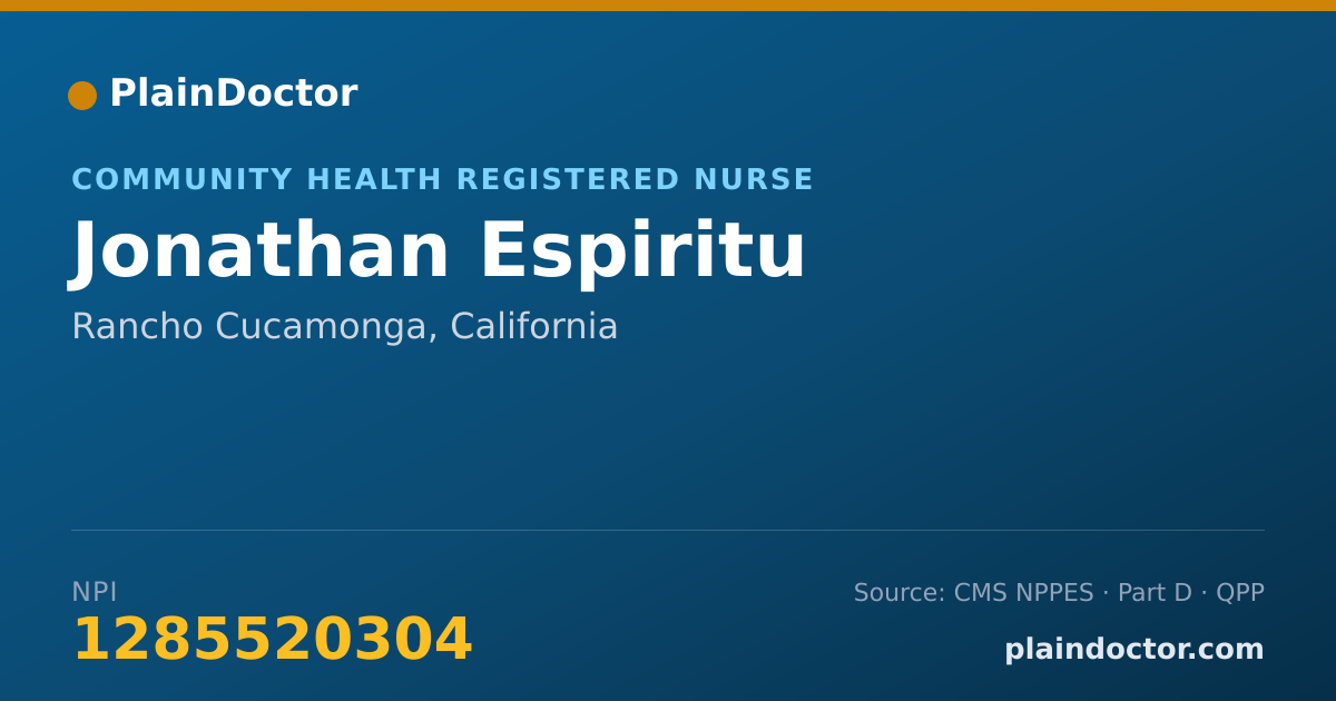 Shareable card for Jonathan Espiritu - Community Health Registered Nurse, Rancho Cucamonga, CA