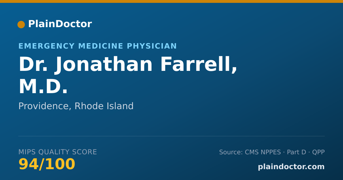 Shareable card for Jonathan Farrell, M.D. - Emergency Medicine Physician, Providence, RI