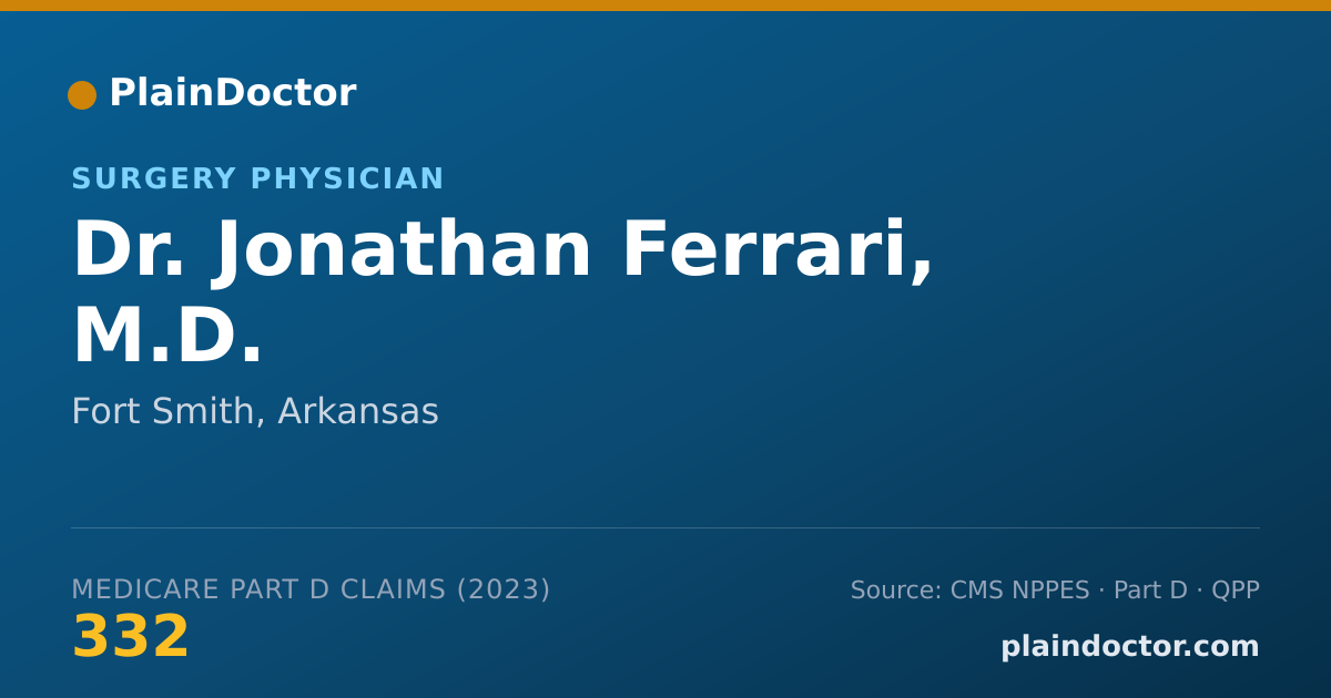 Shareable card for Jonathan Ferrari, M.D. - Surgery Physician, Fort Smith, AR