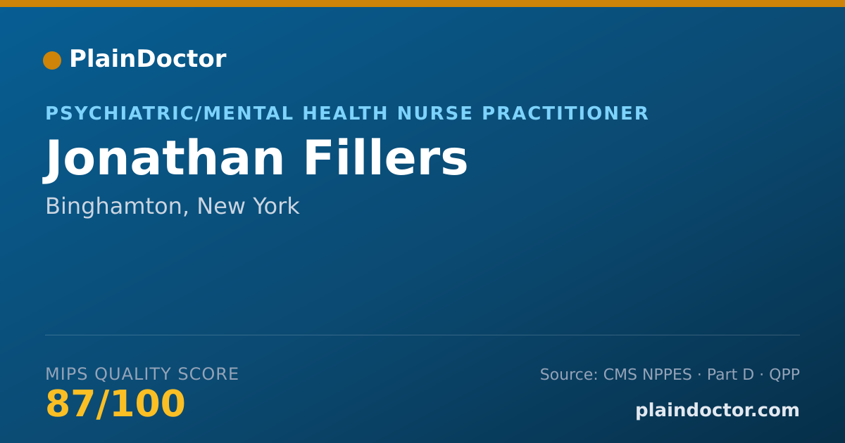 Shareable card for Jonathan Fillers - Psychiatric/Mental Health Nurse Practitioner, Binghamton, NY
