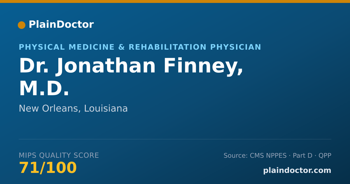 Shareable card for Jonathan Finney, M.D. - Physical Medicine & Rehabilitation Physician, New Orleans, LA