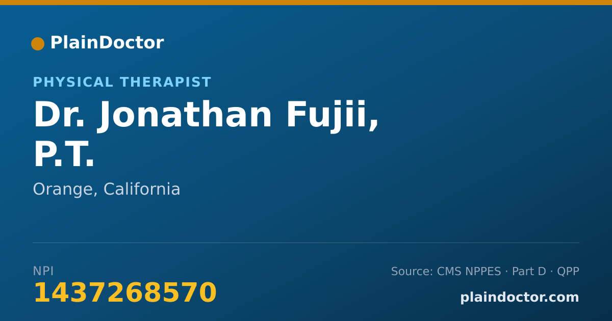 Shareable card for Jonathan Fujii, P.T. - Physical Therapist, Orange, CA