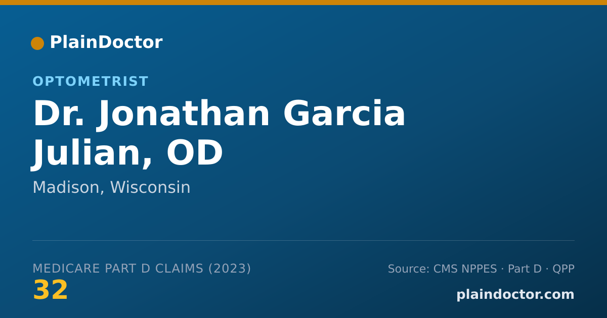 Shareable card for Jonathan Garcia Julian, OD - Optometrist, Madison, WI