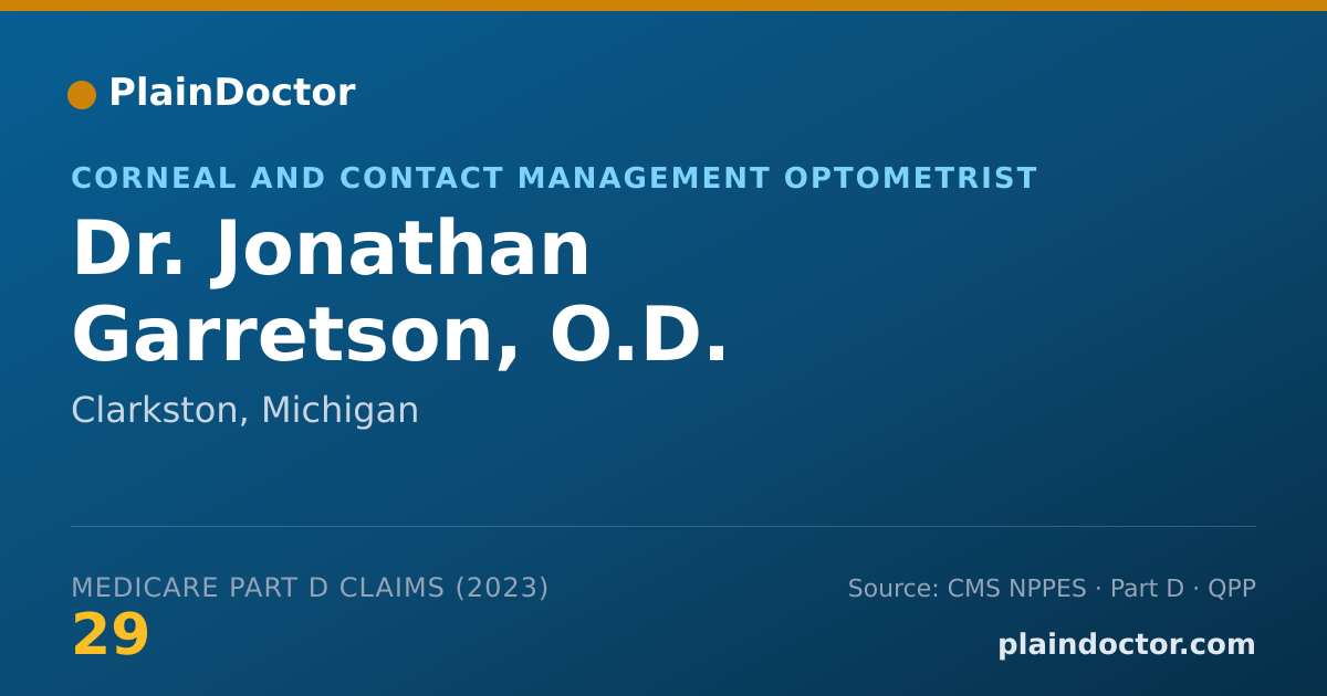 Shareable card for Jonathan Garretson, O.D. - Corneal and Contact Management Optometrist, Clarkston, MI