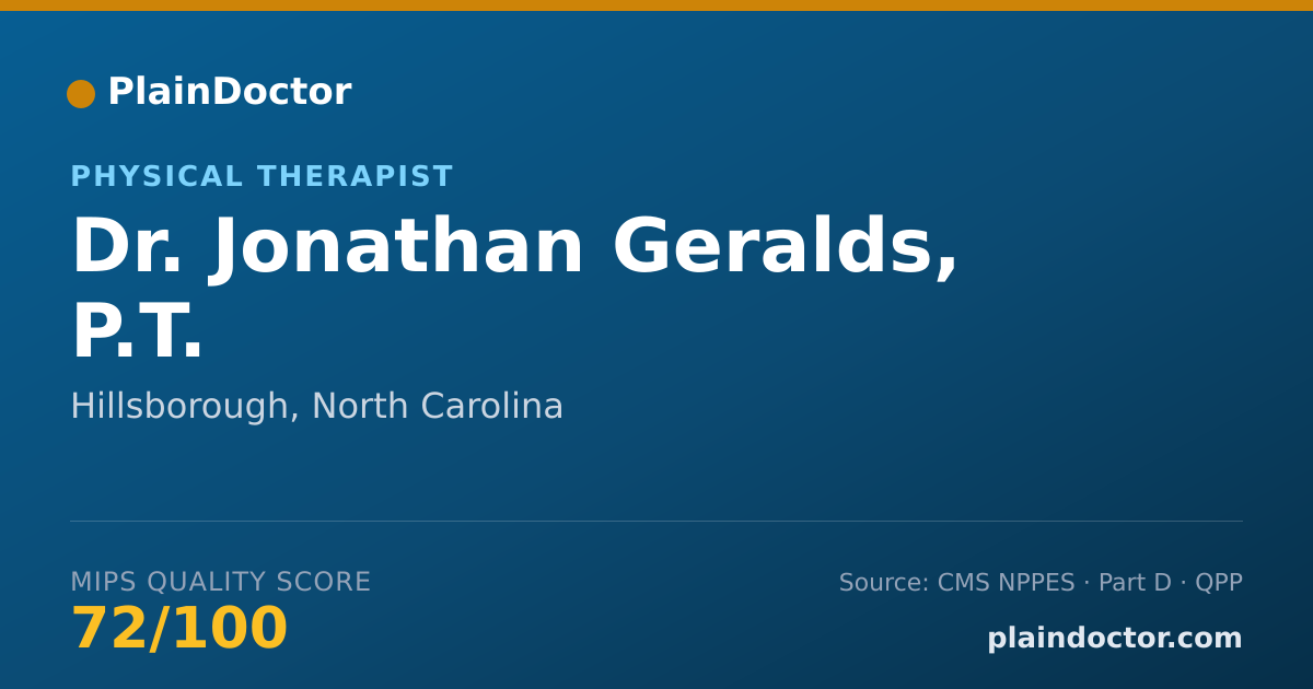 Shareable card for Jonathan Geralds, P.T. - Physical Therapist, Hillsborough, NC