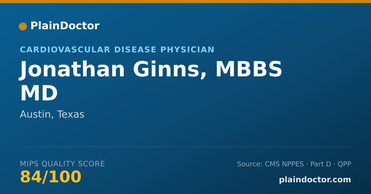 Shareable card for Jonathan Ginns, MBBS MD - Cardiovascular Disease Physician, Austin, TX