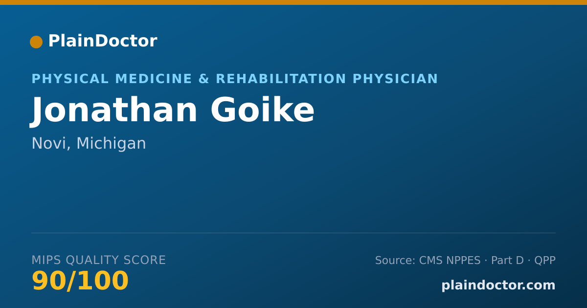 Shareable card for Jonathan Goike - Physical Medicine & Rehabilitation Physician, Novi, MI