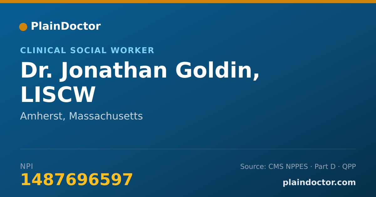 Shareable card for Jonathan Goldin, LISCW - Clinical Social Worker, Amherst, MA