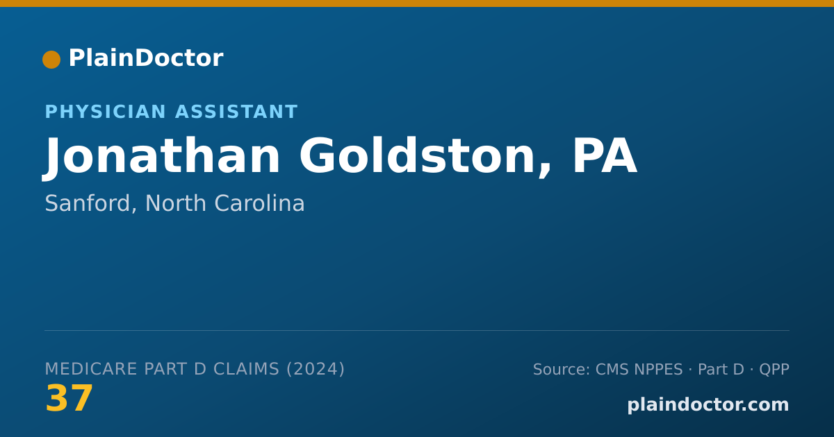 Shareable card for Jonathan Goldston, PA - Emergency Medical Services (Emergency Medicine) Physician, Sanford, NC